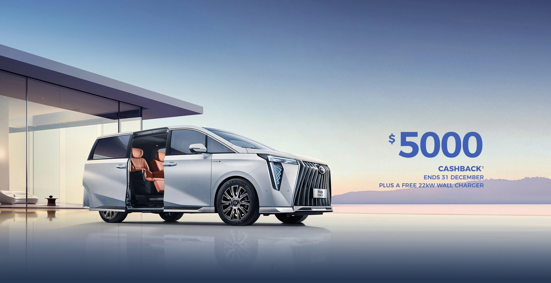 Premium, full-size luxury People Mover 2.99% p.a. COMPARISON RATE 0% DEPOSIT | 36 MONTH TERM | ENDS 30 SEPTEMBER PLUS A FREE 22KW WALL CHARGER