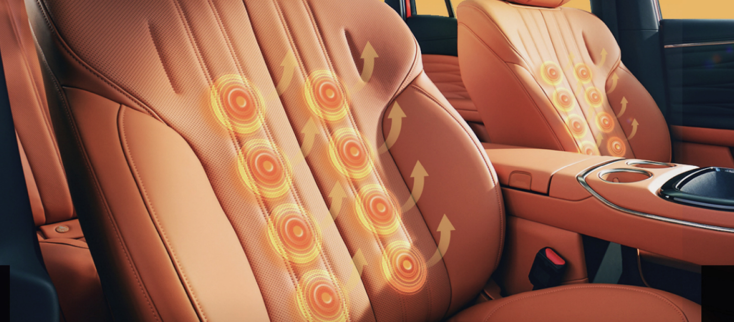 Assentos de massagem de 8 pontos dianteiros